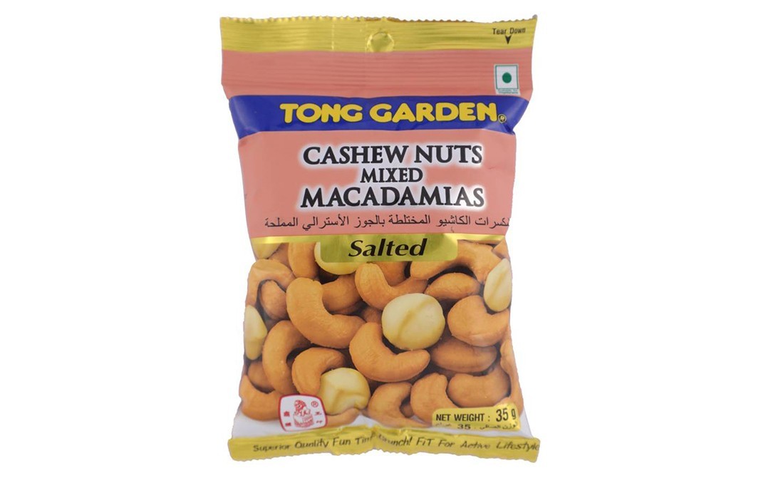 Tong Garden Cashew Nuts Mixed Macadamias Salted   Pack  35 grams